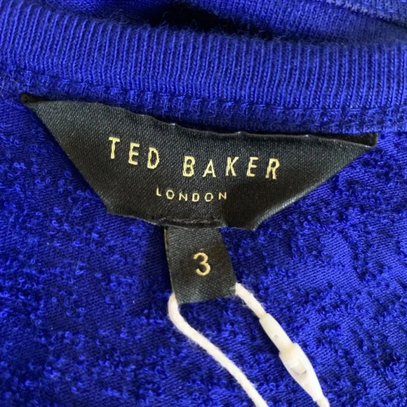 Ted Baker Livviaa Knot Front Jersey Mini Dress Blue Size 8 NWT - Picture 11 of 13